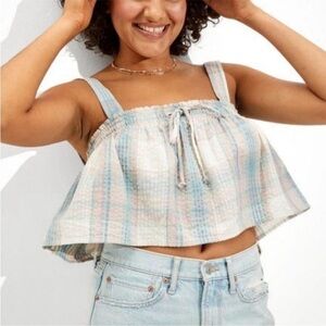 AE Cotton Linen Blend Swing Cami Top S